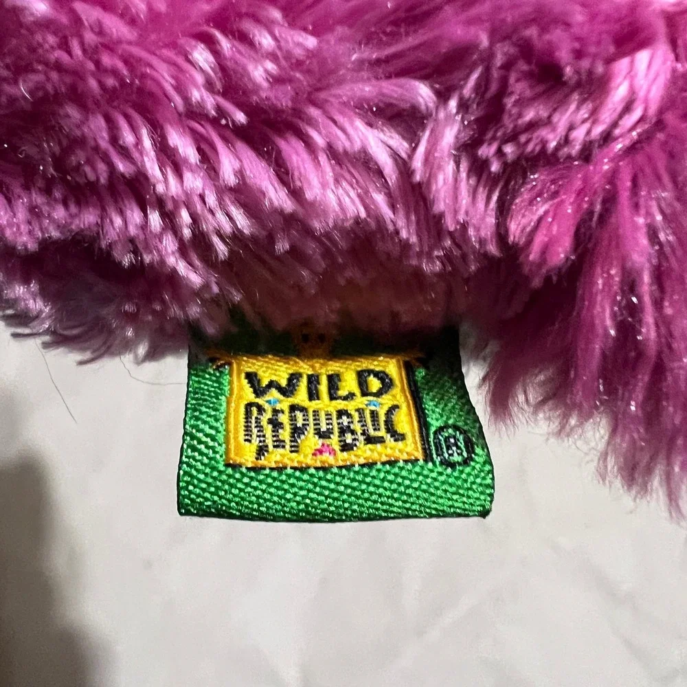 Wild Republic Small Plush Fox Magenta Pink Green Glitter Big Eyes 2013 Toy